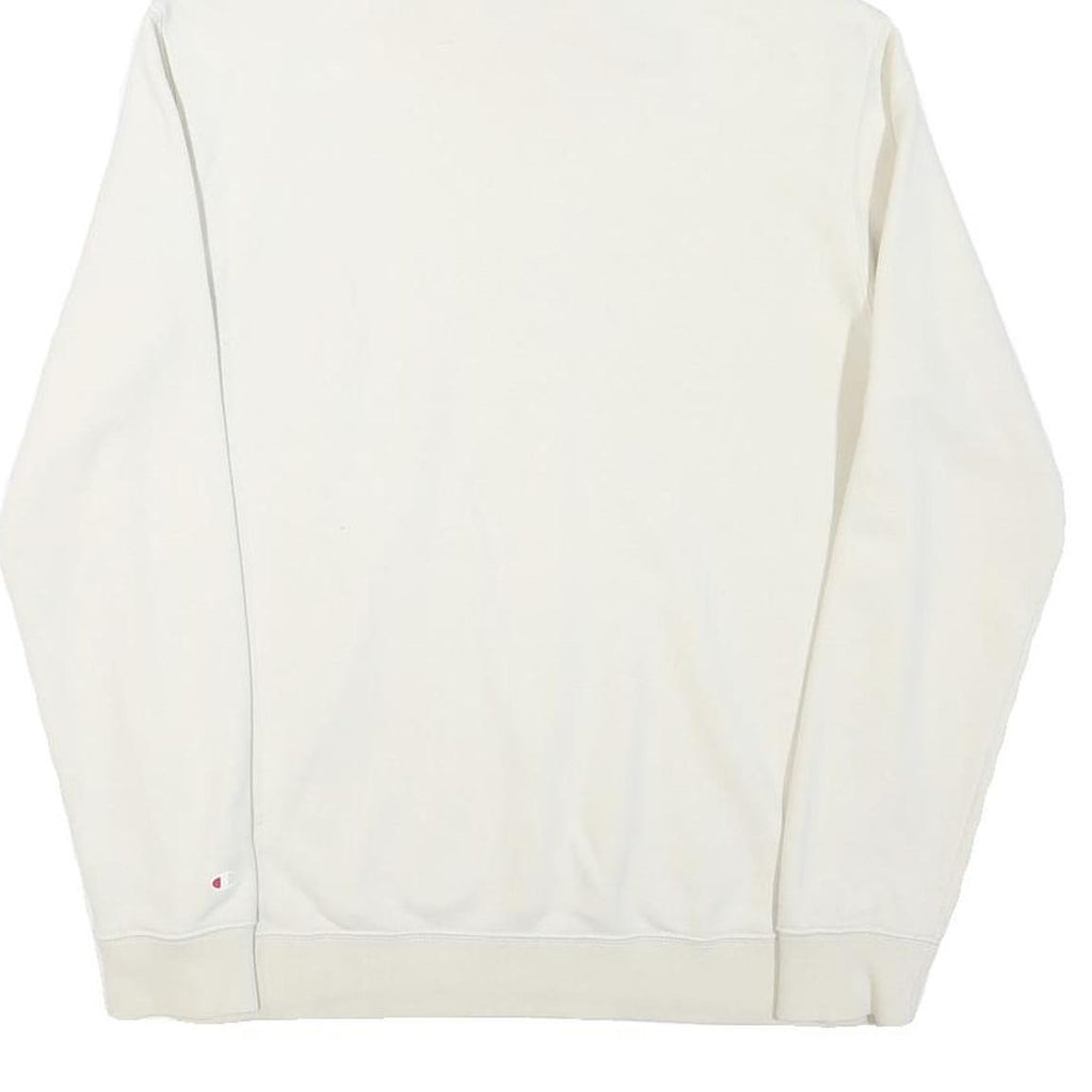 CHAMPION Mens White Pullover Hoodie M Cotton Blend Casual Classic