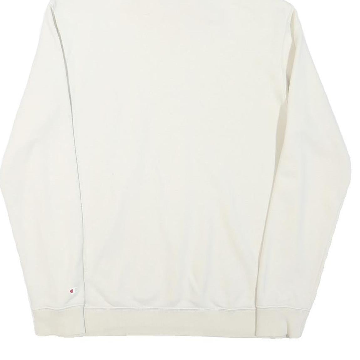 CHAMPION Mens White Pullover Hoodie M Cotton Blend Casual Classic