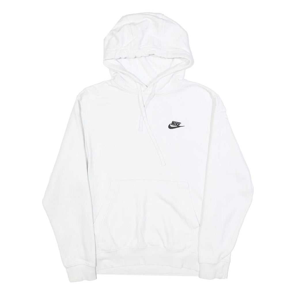 NIKE Mens White Pullover Hoodie S S Logo Cotton Blend Casual