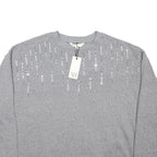AMARA REYA Womens Grey Sweatshirt Crew Neck UK 10 Cotton Blend Embellished