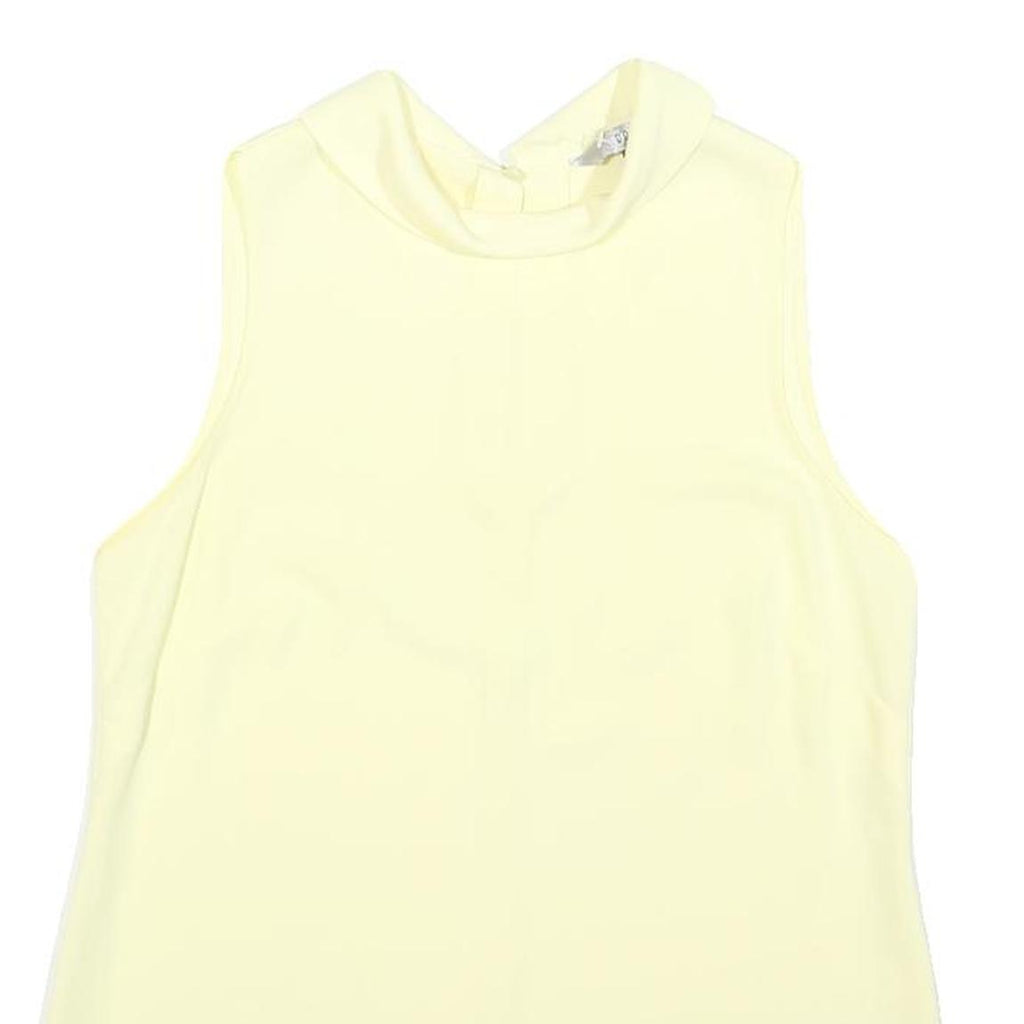 COAST Womens Yellow Sleeveless Top High Neck Plain UK 8 Summer Elegant