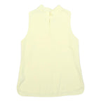 COAST Womens Yellow Sleeveless Top High Neck Plain UK 8 Summer Elegant