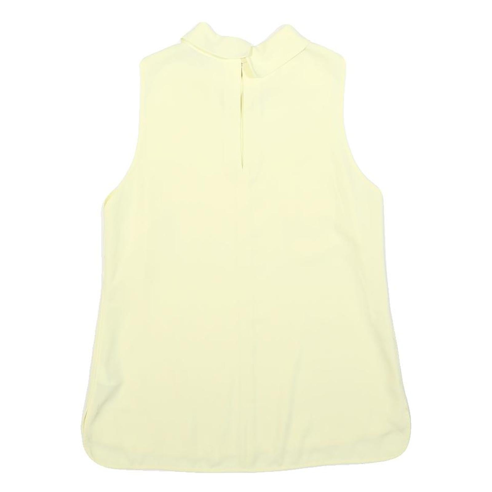 COAST Womens Yellow Sleeveless Top High Neck Plain UK 8 Summer Elegant