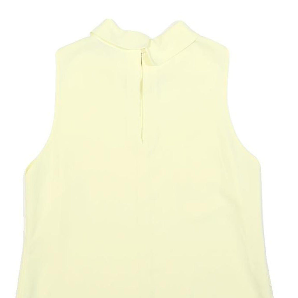 COAST Womens Yellow Sleeveless Top High Neck Plain UK 8 Summer Elegant