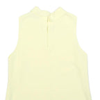 COAST Womens Yellow Sleeveless Top High Neck Plain UK 8 Summer Elegant