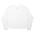 NIKE Womens White Graphic T-Shirt L Long Sleeve Crew Neck Casual