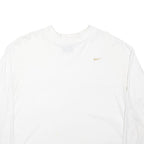 NIKE Womens White Graphic T-Shirt L Long Sleeve Crew Neck Casual