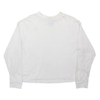 NIKE Womens White Graphic T-Shirt L Long Sleeve Crew Neck Casual