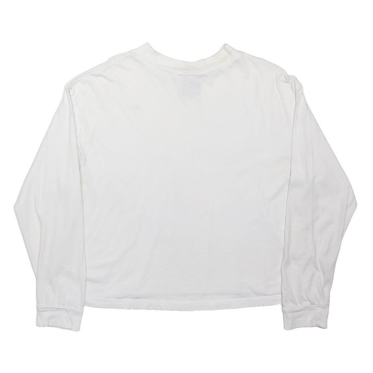 NIKE Womens White Graphic T-Shirt L Long Sleeve Crew Neck Casual