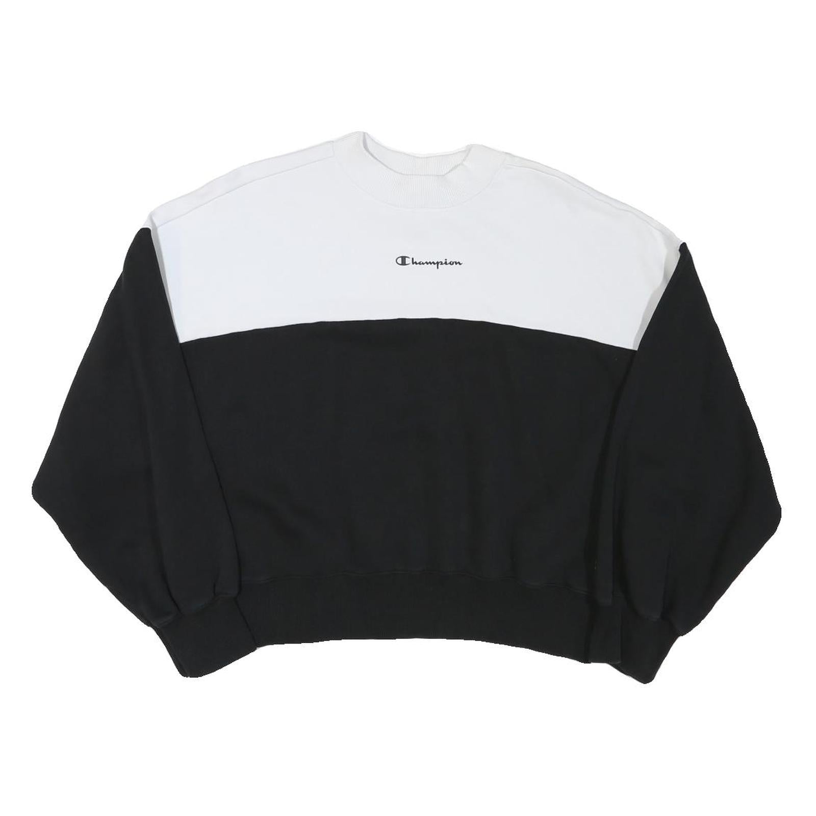 FILA Womens Black & White Crew Neck M Cotton Blend Sweatshirt Casual Pullover