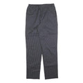 LUTTEURS Mens Cotton Blend Black Pinstripe Regular Fit Trousers W32 L32
