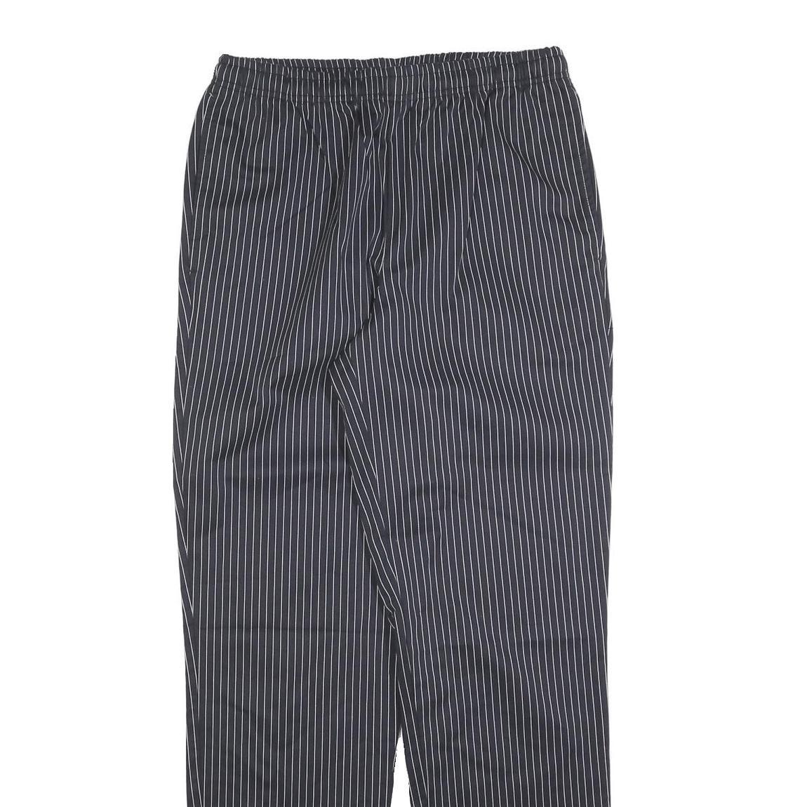 LUTTEURS Mens Cotton Blend Black Pinstripe Regular Fit Trousers W32 L32