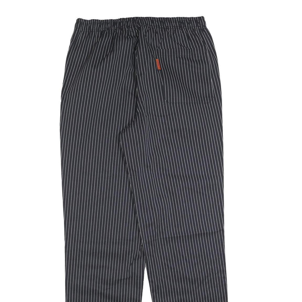 LUTTEURS Mens Cotton Blend Black Pinstripe Regular Fit Trousers W32 L32