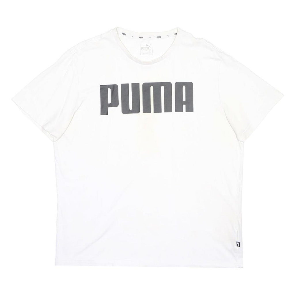 PUMA Mens White XL Graphic T-Shirt Short Sleeve Crew Neck Cotton Blend Casual