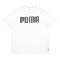 PUMA Mens White XL Graphic T-Shirt Short Sleeve Crew Neck Cotton Blend Casual