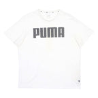 PUMA Mens White XL Graphic T-Shirt Short Sleeve Crew Neck Cotton Blend Casual