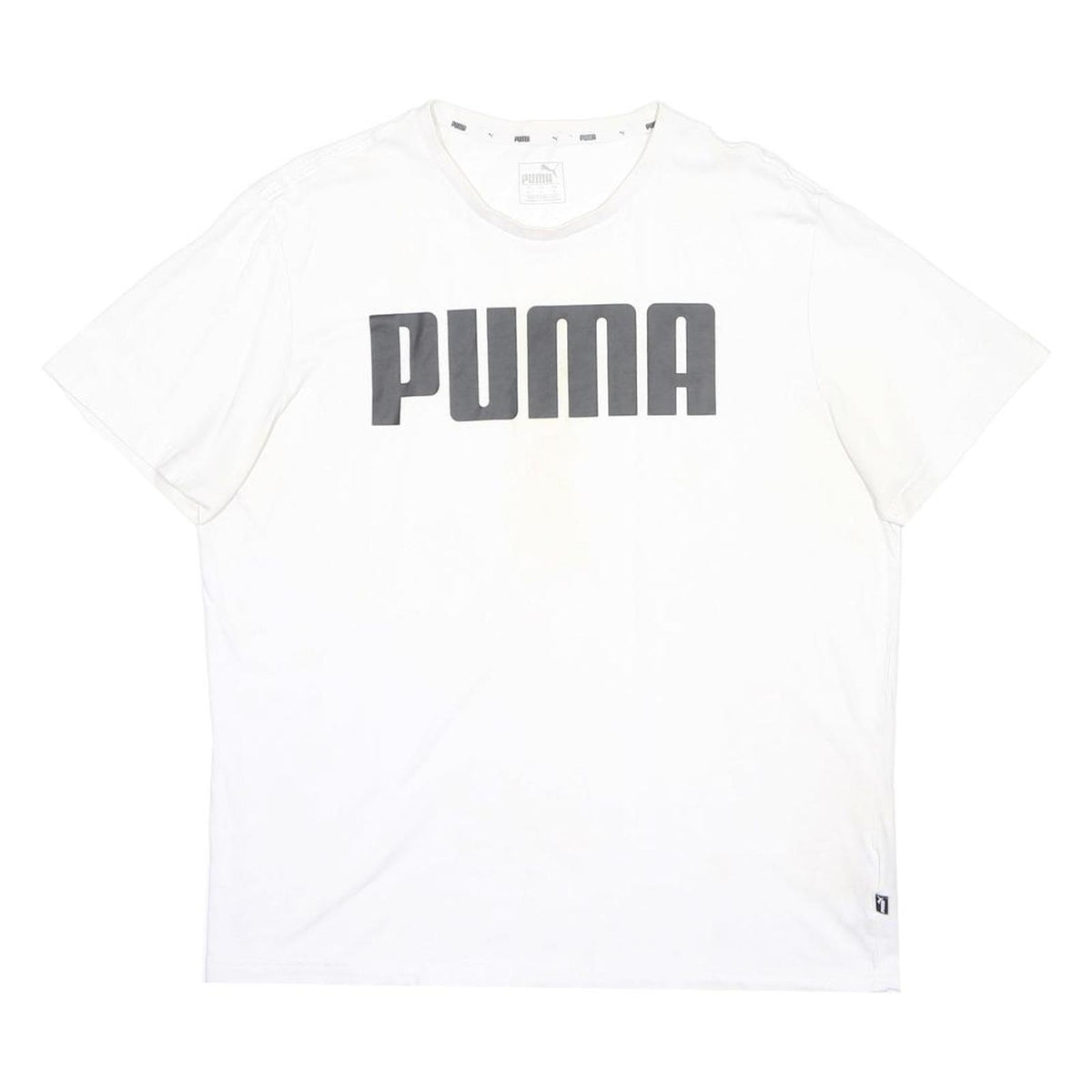 PUMA Mens White XL Graphic T-Shirt Short Sleeve Crew Neck Cotton Blend Casual