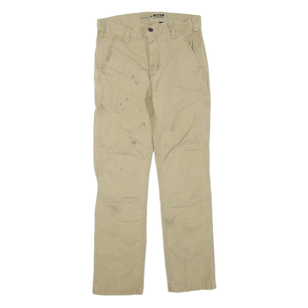 CARHARTT Mens Jeans Beige Regular Straight Denim W30 L30 Workwear Zip Closure