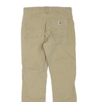 CARHARTT Mens Jeans Beige Regular Straight Denim W30 L30 Workwear Zip Closure