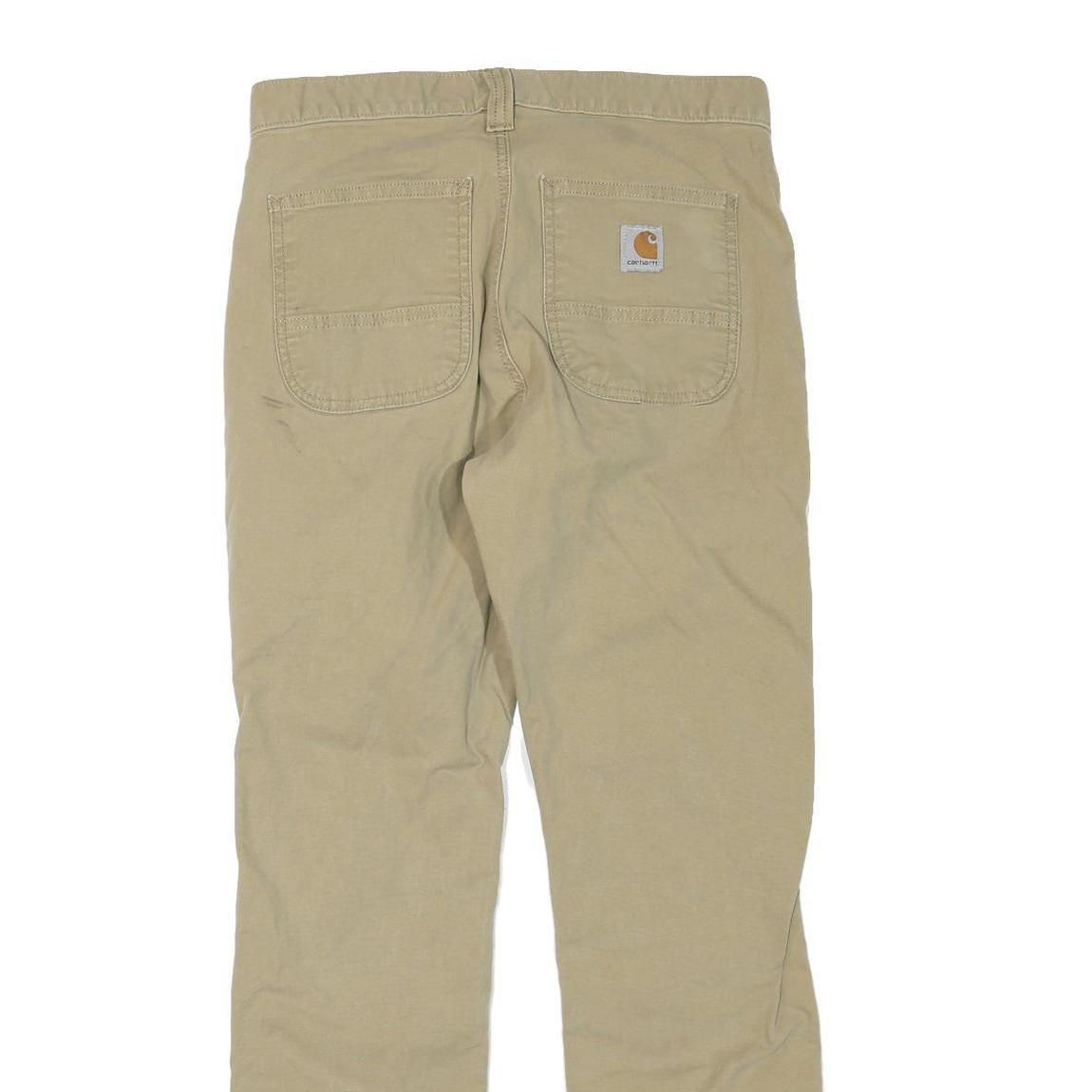 CARHARTT Mens Jeans Beige Regular Straight Denim W30 L30 Workwear Zip Closure