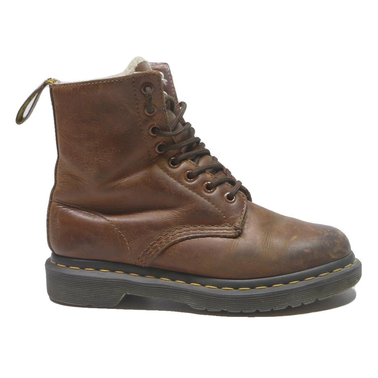 DR MARTENS 1460 Womens Lace-Up Leather Brown UK 4 Classic Boots Durable