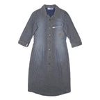 RIP CURL GIRL Womens Blue Denim Shirt Dress Cotton Midi M Zip Pocket
