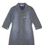 RIP CURL GIRL Womens Blue Denim Shirt Dress Cotton Midi M Zip Pocket