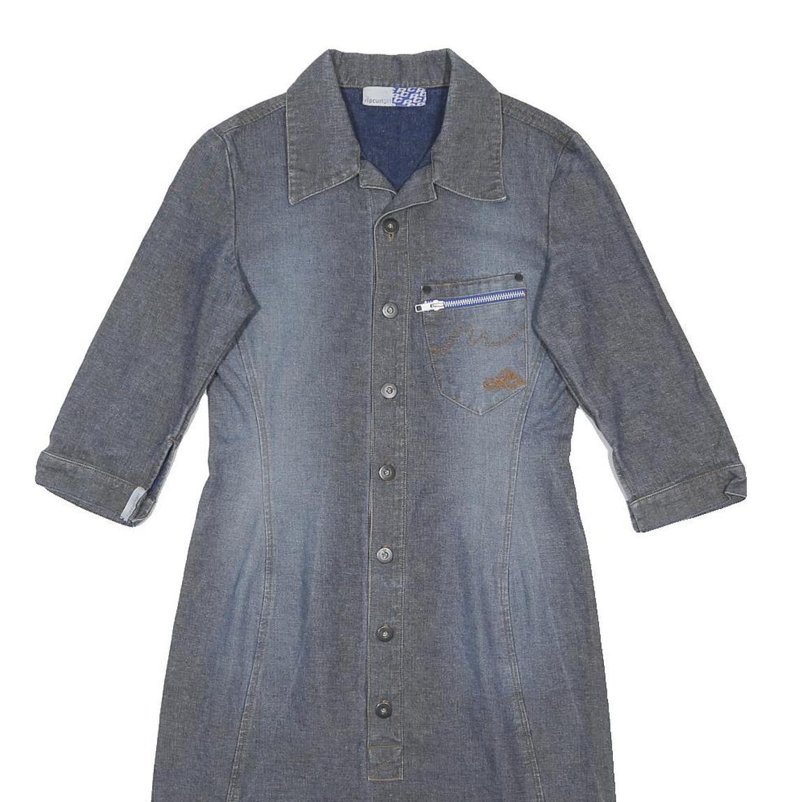 RIP CURL GIRL Womens Blue Denim Shirt Dress Cotton Midi M Zip Pocket