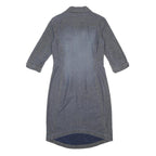 RIP CURL GIRL Womens Blue Denim Shirt Dress Cotton Midi M Zip Pocket