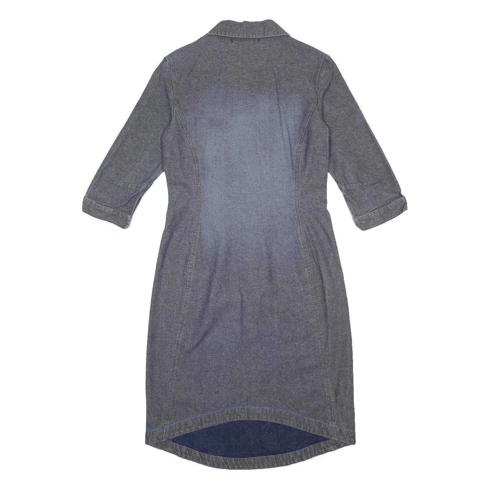 RIP CURL GIRL Womens Blue Denim Shirt Dress Cotton Midi M Zip Pocket