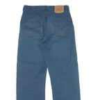 LEVI'S Mens Cotton Blue Regular Straight Trousers W32 L32 Classic Zip Closure