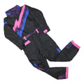 TIPSY SLEEVE Womens Black & Pink Blue Contrast Dungarees XS W36 L28 Retro