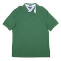 TOMMY HILFIGER Mens Green XL Short Sleeve Plain Polo Shirt Cotton Blend