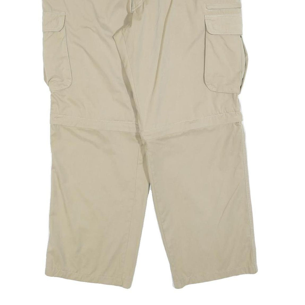 BERNWALDT Mens Polyester Blend Beige Regular Cargo Trousers W36 L28 Lightweight
