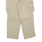BERNWALDT Mens Polyester Blend Beige Regular Cargo Trousers W36 L28 Lightweight