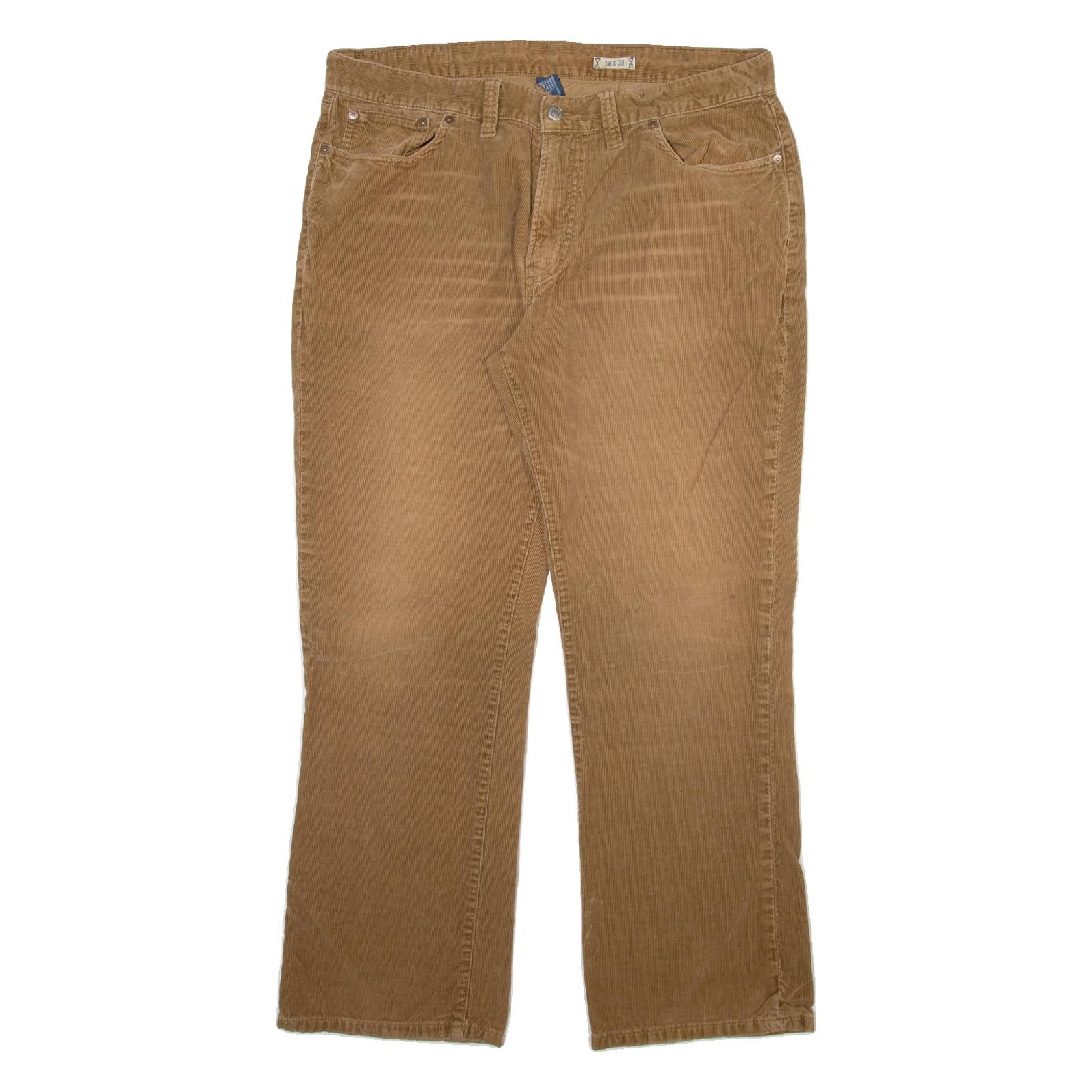 POLO RALPH LAUREN Mens Corduroy Trousers Brown Regular Straight W38 L30