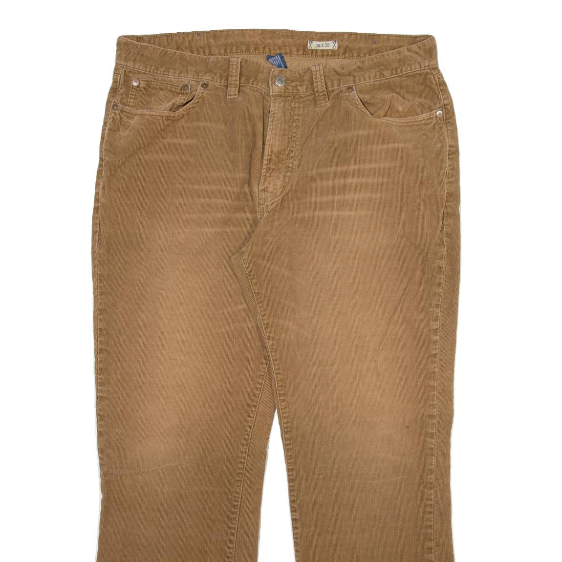 POLO RALPH LAUREN Mens Corduroy Trousers Brown Regular Straight W38 L30
