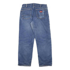 DICKIES Mens Lined Regular Fit Blue Denim Straight Leg Cotton Jeans W33 L30