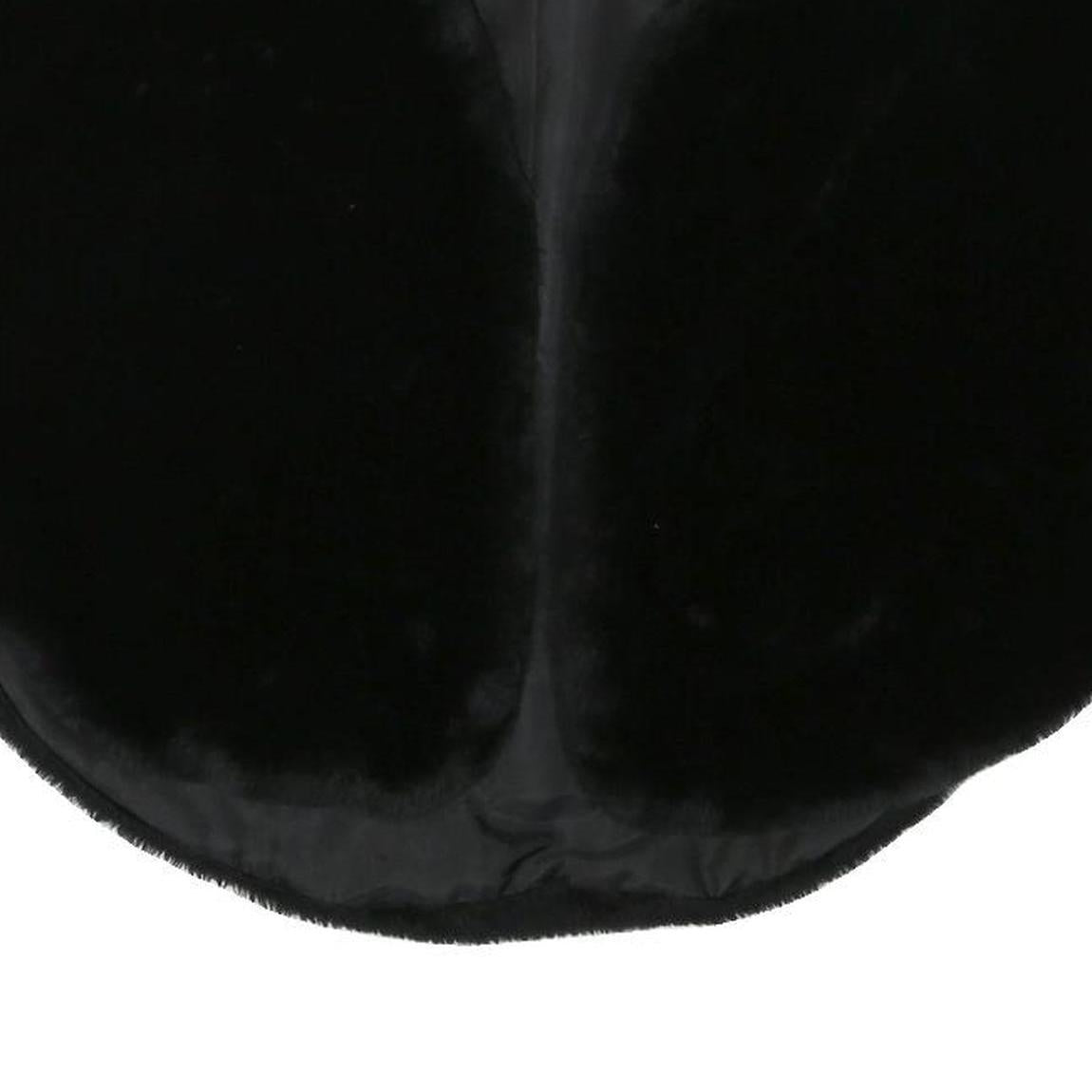 Womens Black Faux Fur Jacket M Polyester Blend Plush Soft Fabric Easy Wear