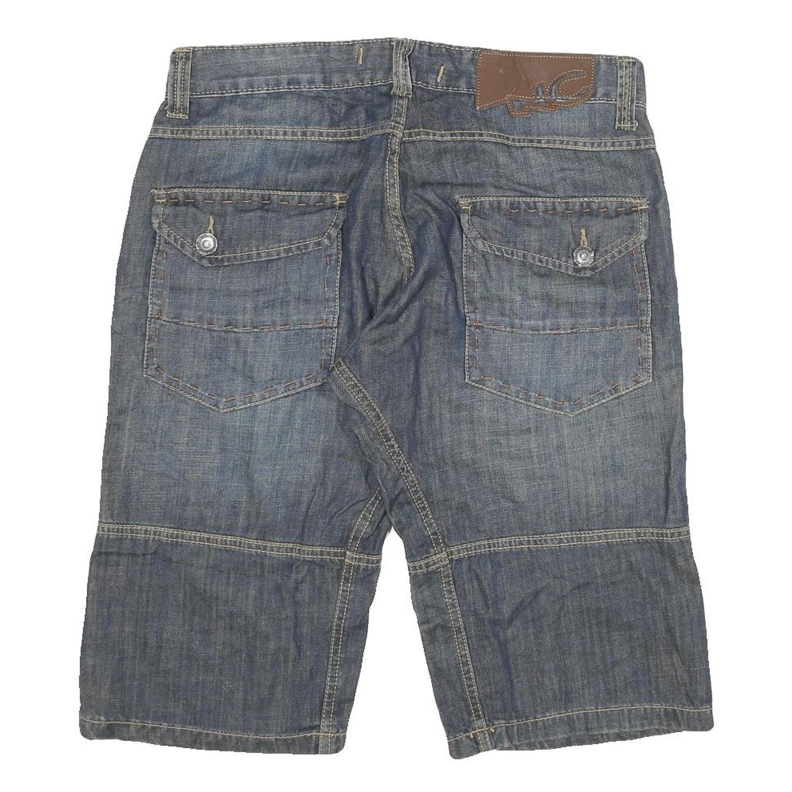 NEW CARO Mens Denim Blue Casual Shorts XL W32 Relaxed Fit Cotton Blend