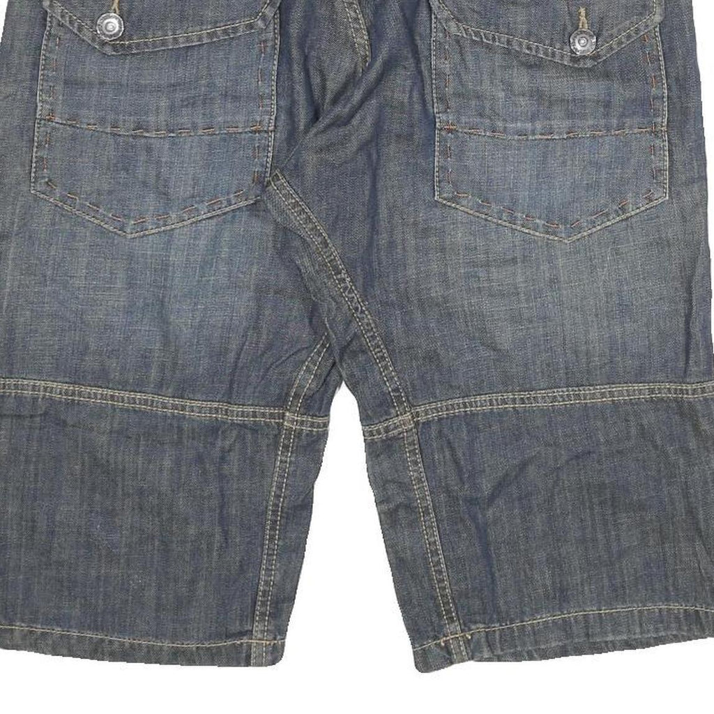 NEW CARO Mens Denim Blue Casual Shorts XL W32 Relaxed Fit Cotton Blend
