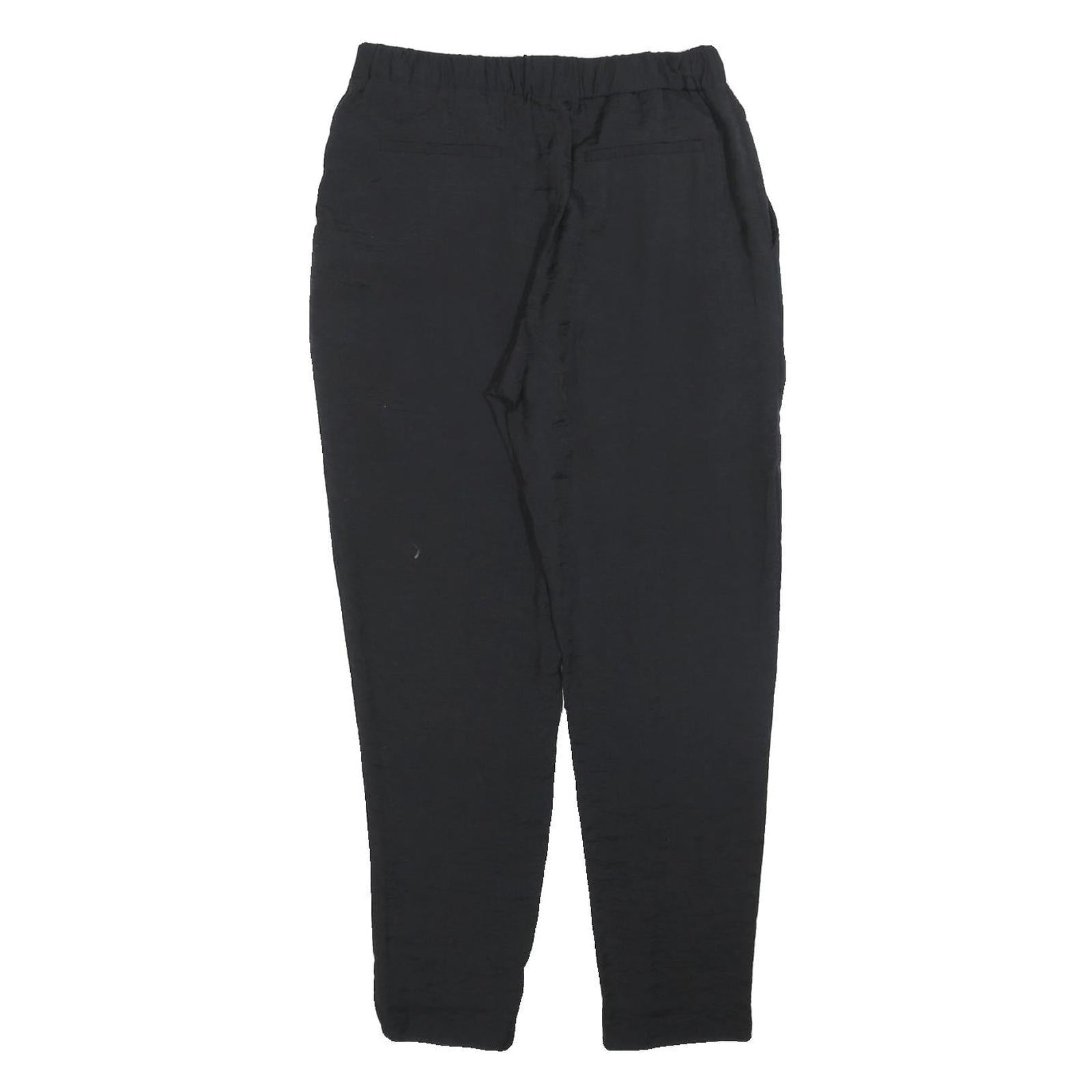 ALL SAINTS Womens Black Slim Fit Trousers W26 L26 Zip Polyester Blend