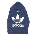 ADIDAS ORIGINALS Womens Navy Blue Hoodie UK 12 Cotton Blend Pullover