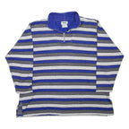 ULLA POPKEN COLLECTION Striped Womens Sweatshirt Grey 1/4 Zip 90s UK 20