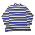 ULLA POPKEN COLLECTION Striped Womens Sweatshirt Grey 1/4 Zip 90s UK 20