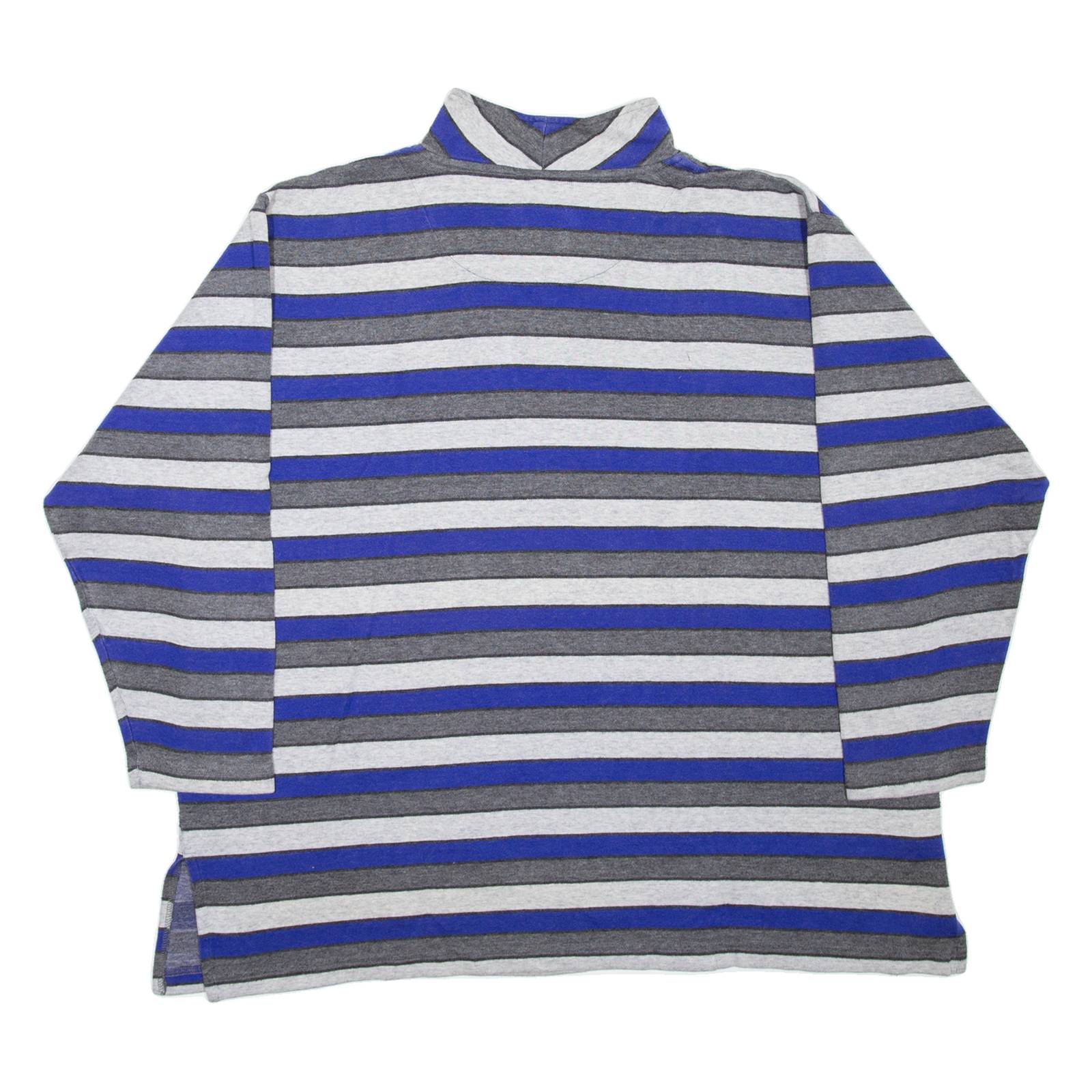 ULLA POPKEN COLLECTION Striped Womens Sweatshirt Grey 1/4 Zip 90s UK 20