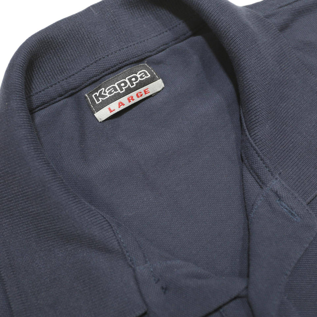 KAPPA Mens Navy Blue Short Sleeve Plain Polo Shirt L Cotton Casual