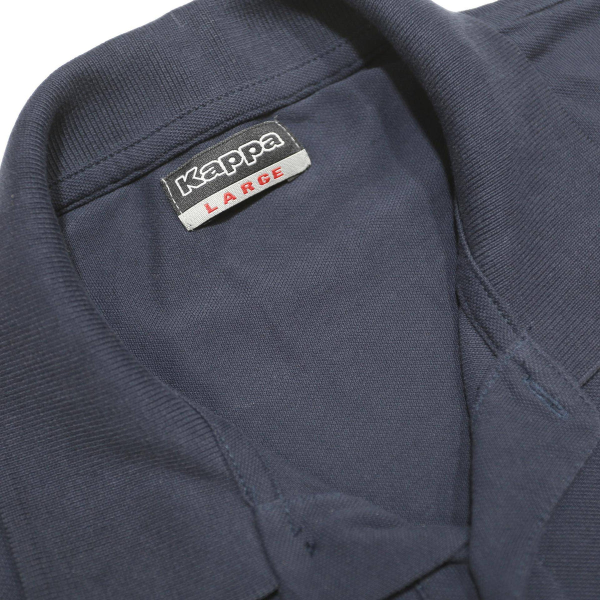 KAPPA Mens Navy Blue Short Sleeve Plain Polo Shirt L Cotton Casual