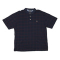 TOMMY HILFIGER Mens Navy Blue Short Sleeve Check Polo Shirt M Classic Fit
