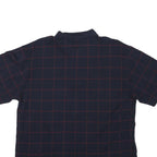 TOMMY HILFIGER Mens Navy Blue Short Sleeve Check Polo Shirt M Classic Fit